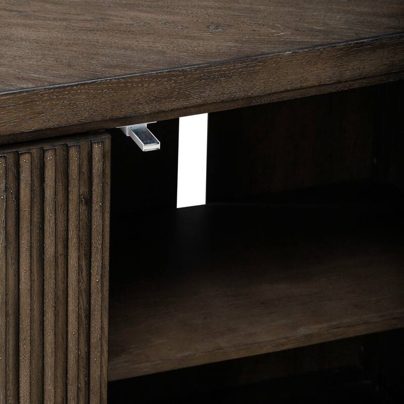 Liberty Furniture Cascade Falls TV Entertainment Console Stand 82" in Satin Espresso Oak - Width 82" x Depth 18" x Height 32"