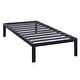preview thumbnail 1 of 0, Twin size Sturdy Black Metal Platform Bed Frame with Wide Steel Slats Black