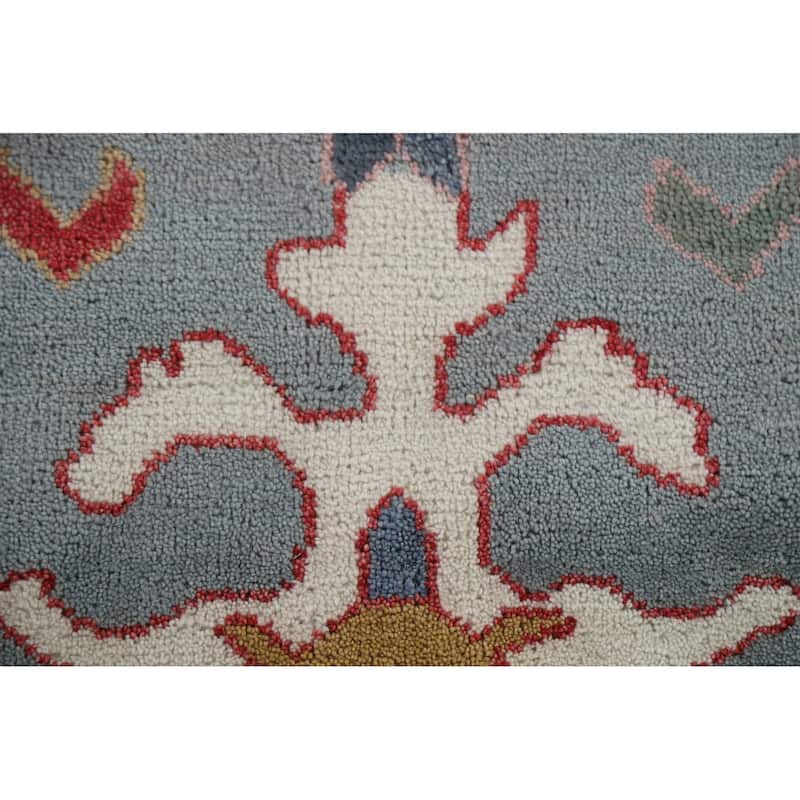 Indian Oushak Oriental Area Rug Hand-Knotted Wool Carpet - 8'2"x 9'9"