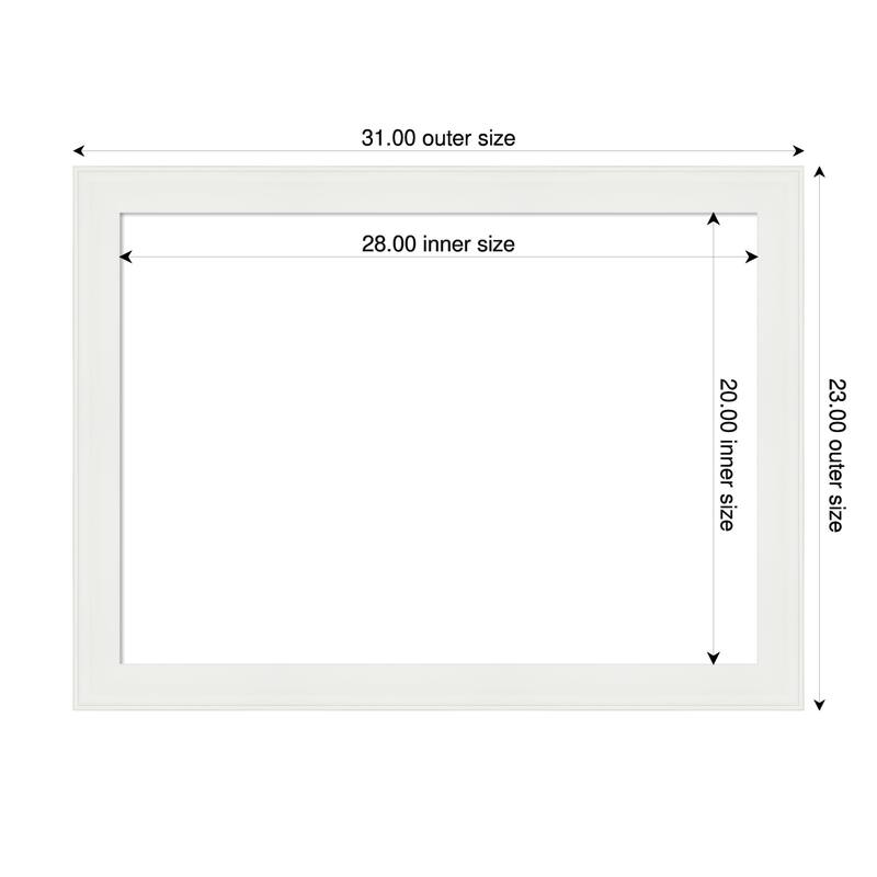 Amanti Art Vanity White Narrow Framed Dry Erase Magnetic Board - 31 x 23 in