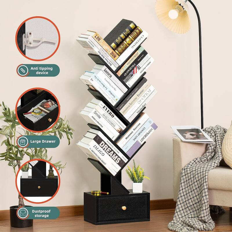 8 Tier Tree Bookshelf with Drawer - On Sale - Bed Bath & Beyond - 39004679