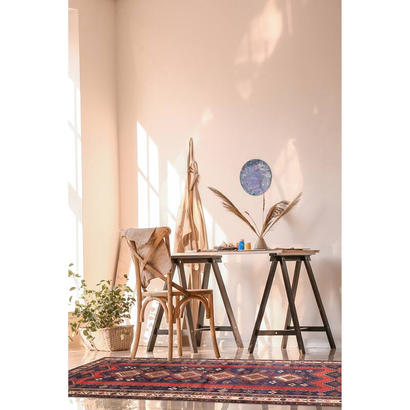 ECARPETGALLERY Hand-knotted Konya Anatolian Dark Navy Wool Rug - 3'3 x 7'7