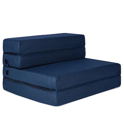 Milliard Tri-Fold Foam Folding Mattress and Sofa Bed for Guests (Single)