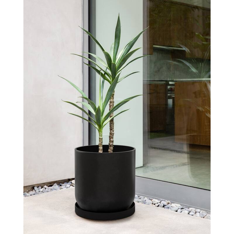 Veradek Mason Series Kona Planter Tray - 15 inch - 2 Pack - Black