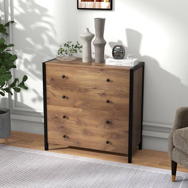 modern 4 drawer dresser Tangkula 4 Drawer Dresser, Freestanding Storage Cabinet