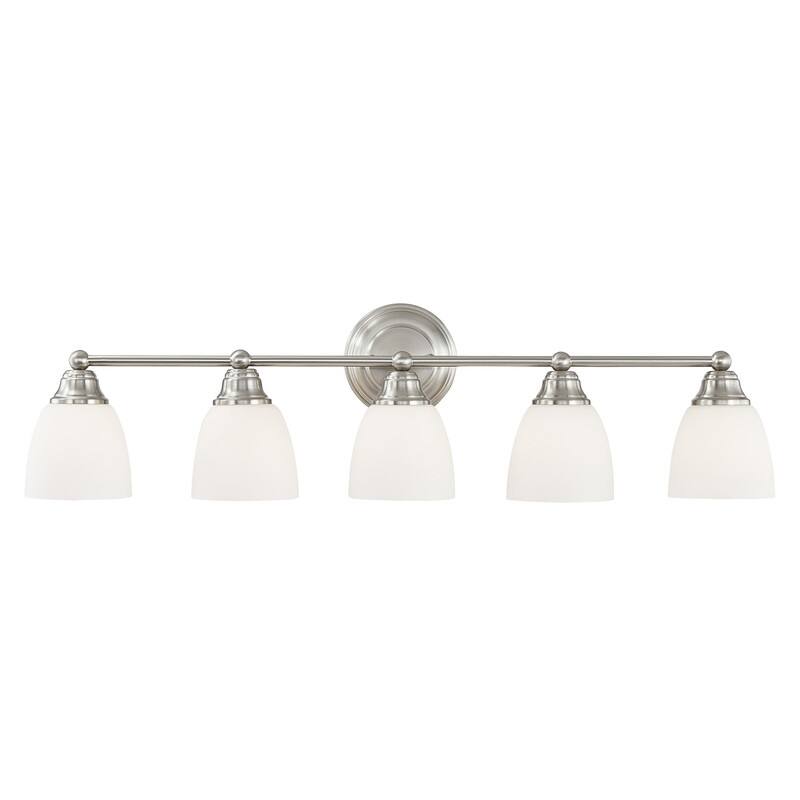 Livex Lighting 5-Light Brushed Nickel Bath Vanity, 13665-91 - 34" W 9" H 6.5" EXT