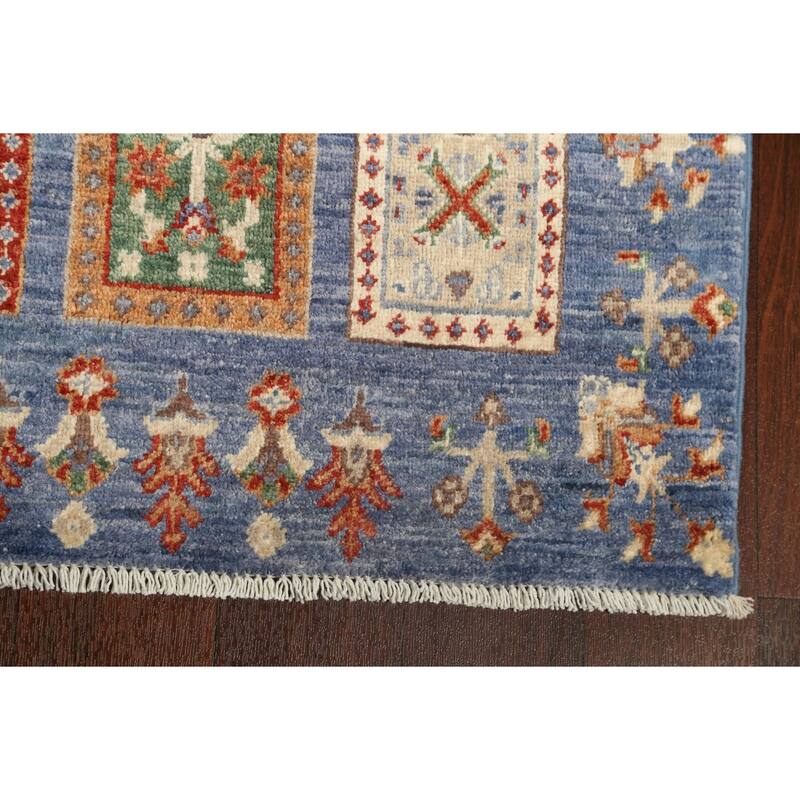 Garden Design Traditional Kazak Oriental Wool Runner Rug Hand-knotted - 2'8" x 9'10"