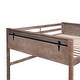 preview thumbnail 7 of 13, Twin Size Low Loft Bed with Hanging Clothes Racks for Boys Girls, Concise Wood Kids Bed Frame(No Box Spring Needed), Brown