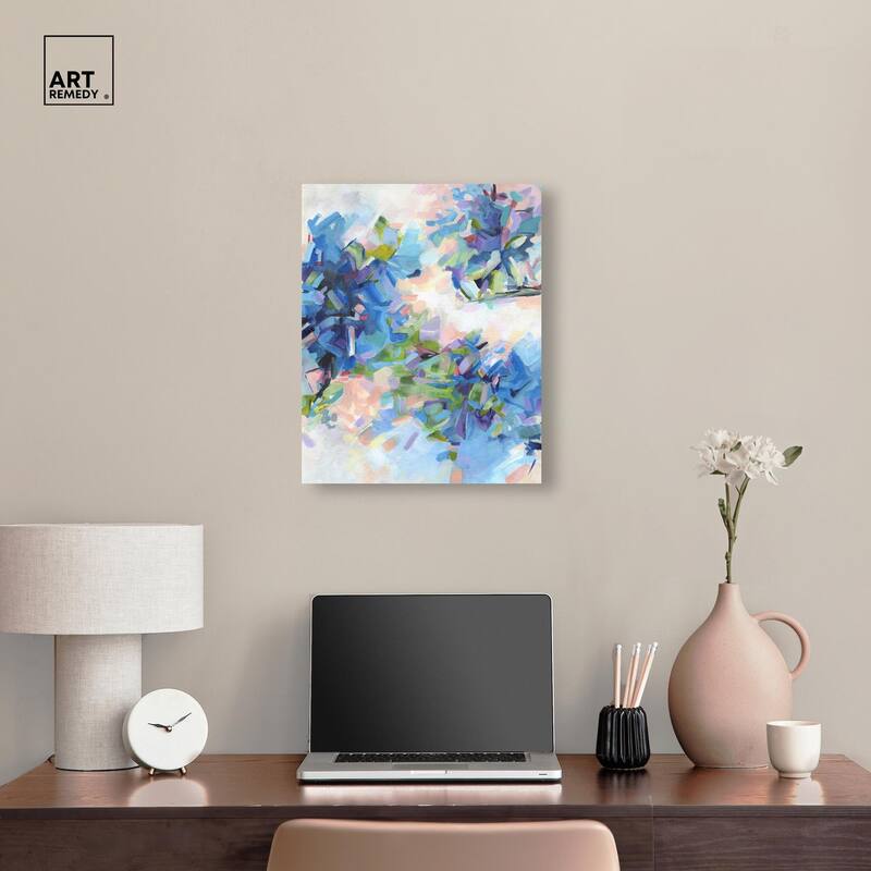 Blue Botanicals Canvas by Art Remedy, Gallery Wrapped