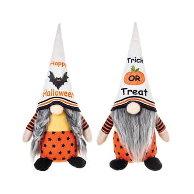 Set of 2 Trick or Treat Gnomes Halloween Figure 12"