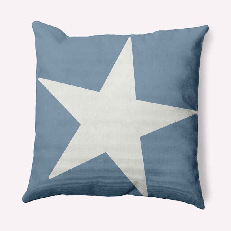 Big Star Nautical Indoor/Outdoor Throw Pillow - Dusty Smoke and White - 16" x 16"