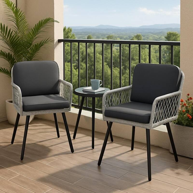 4PCS Patio Outdoor Dining Chairs, Armchair for Indoor, Garden, Balcony, Deck, Backyard - N/A