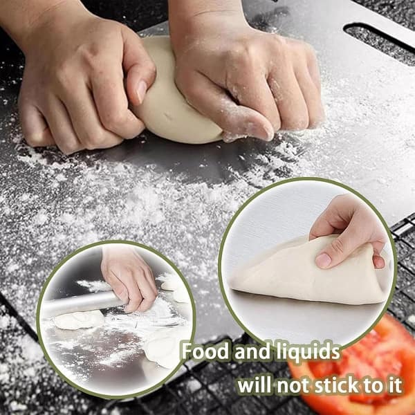 3PCS Cutting Board, Double Sided Pure Stainless Steel