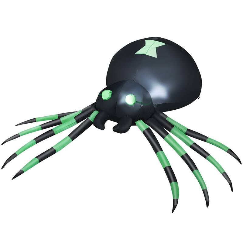 6 Ft Halloween Inflatable Spider LED Lighted Halloween Decorations - Black