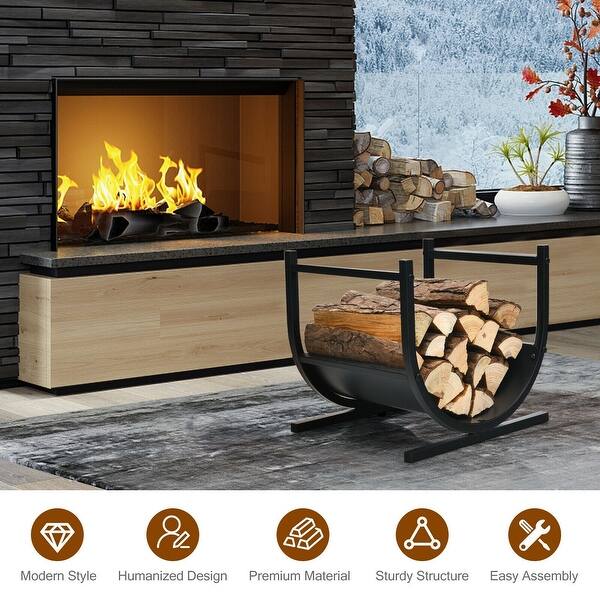 U shaped firewood sale rack