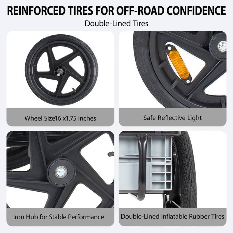 2-in-1 Bike Cargo Trailer with Foldable Storage Box, Bicycle Trailer Quick Release 16" Wheels, 70L Large Capacity