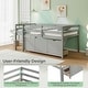 preview thumbnail 14 of 21, Twin Size Low Loft Bed with 3 Drawers with Ladder and Full-length Guardrails