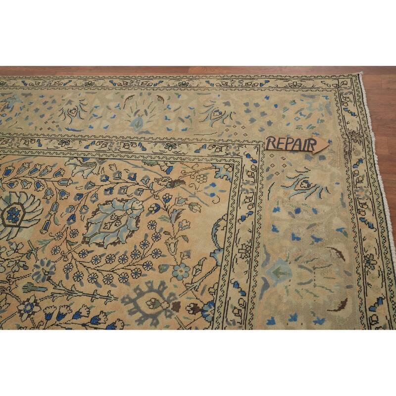 Hand Knotted Oriental 100% Wool Carpet Traditional All-Over Oranges & Rust Tabriz Area Rug - 12' 3'' X 10' 0''
