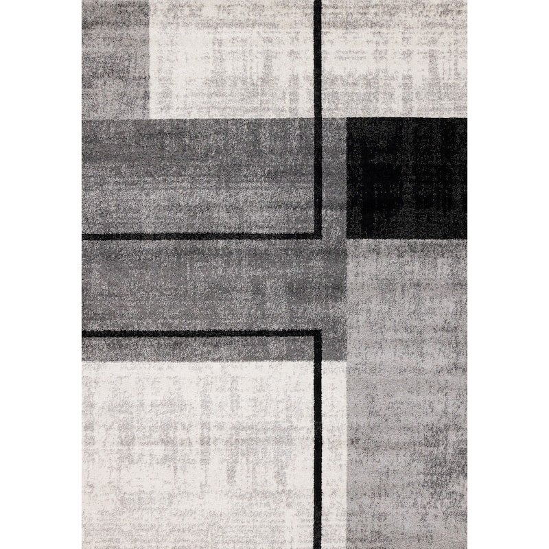 HomeRoots Geto Abstract Modern Rectangle Area Rug