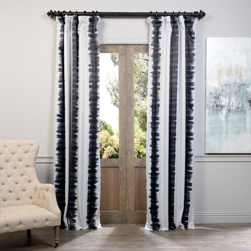 Exclusive Fabrics Flambe Striped Pattern Room Darkening Curtain Panel Pair (2 Panels)