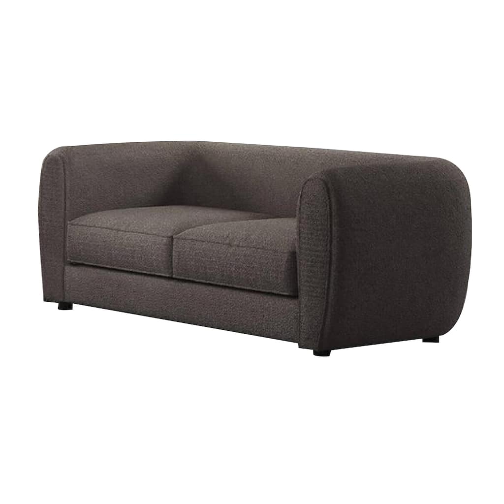 Dly Retro Loveseat, Gray Boucle Seat, Welt Trim, 68 Inch Tuxedo Style