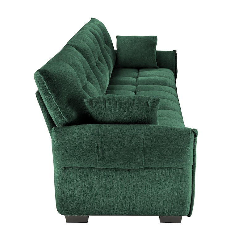 110.2" Chenille 4-Seat Sofa with Tufted Design & Sponge Cushions