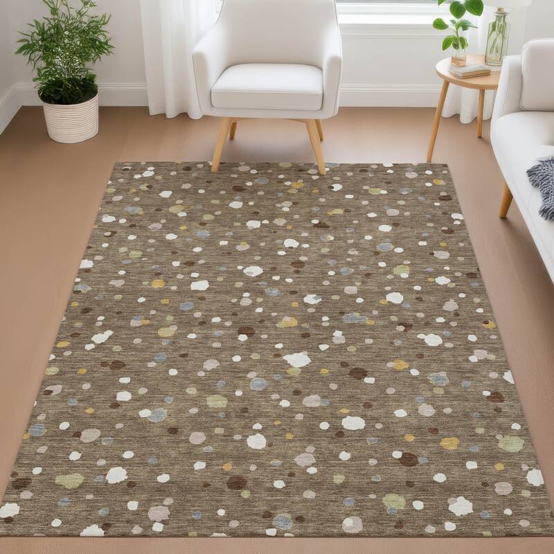 Machine Washable Indoor/ Outdoor Contemporary Sheinelle Chantille Rug