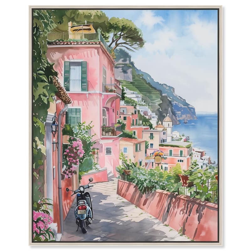 Lush Coastal Villa Canvas by Art Remedy - 20" x 24" - Silver