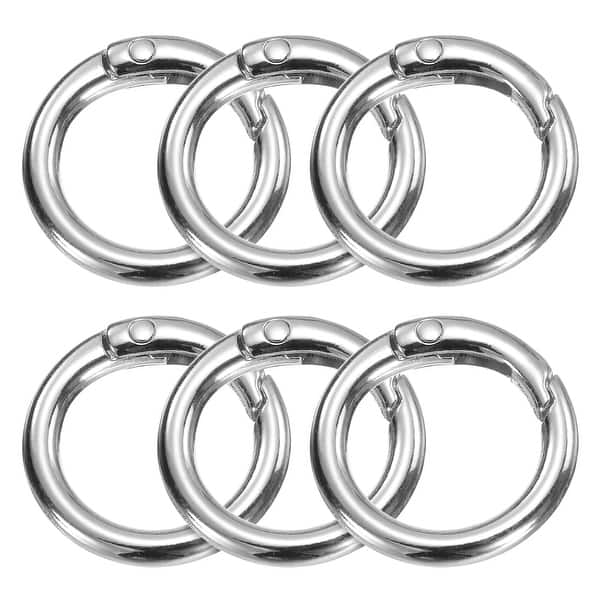 Spring Key Ring Buckle Metal Spring O Rings Trigger Spring Keyrings Buckle Round Snap Clip for ...