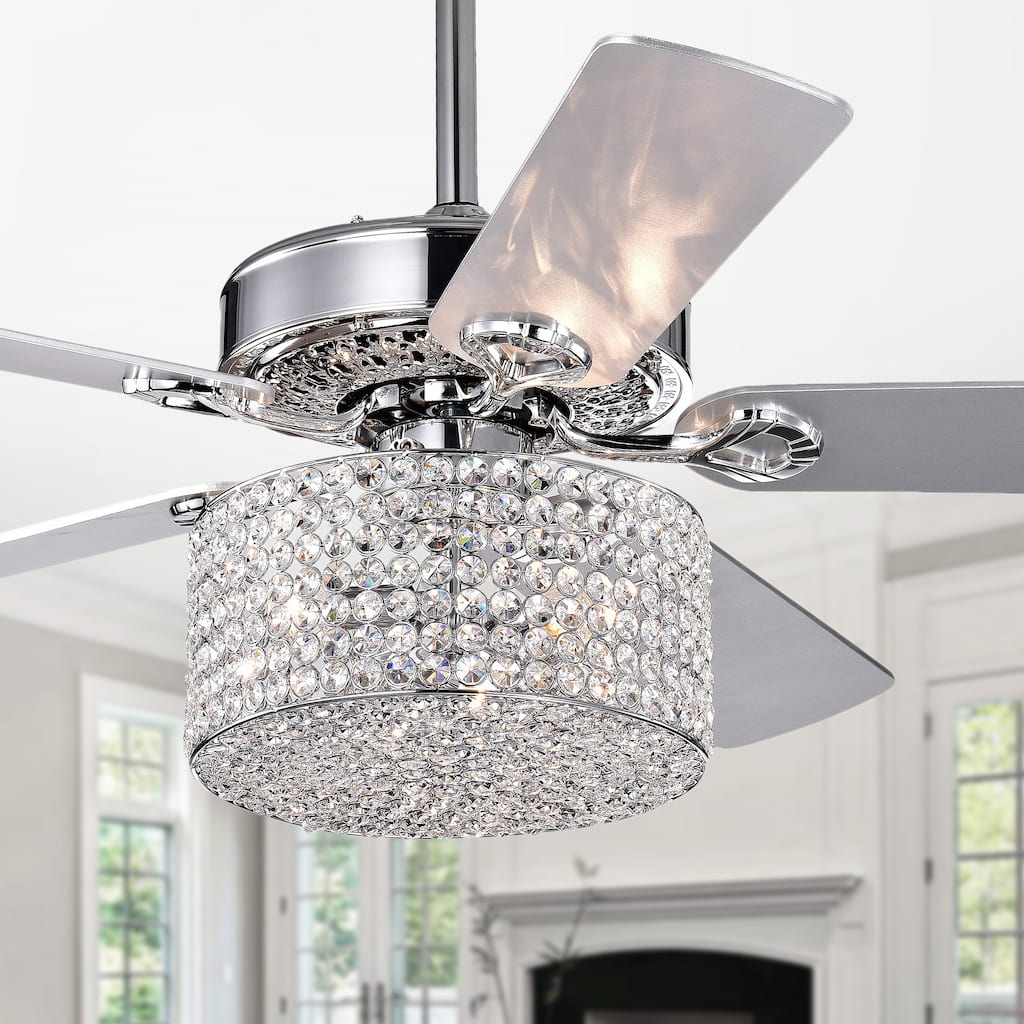 Rexen Chrome 52-Inch 5-blade Lighted Ceiling Fan - 52-inches Diameter