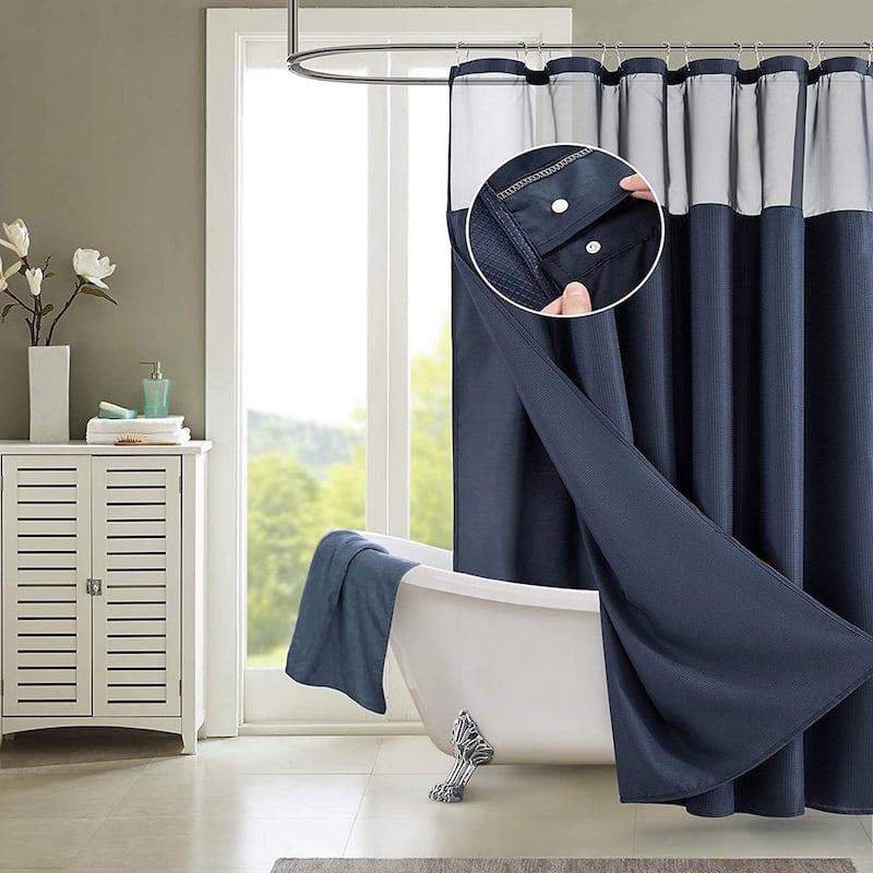 Porch & Den Roycroft Hotel Shower Curtain with Detachable Liner