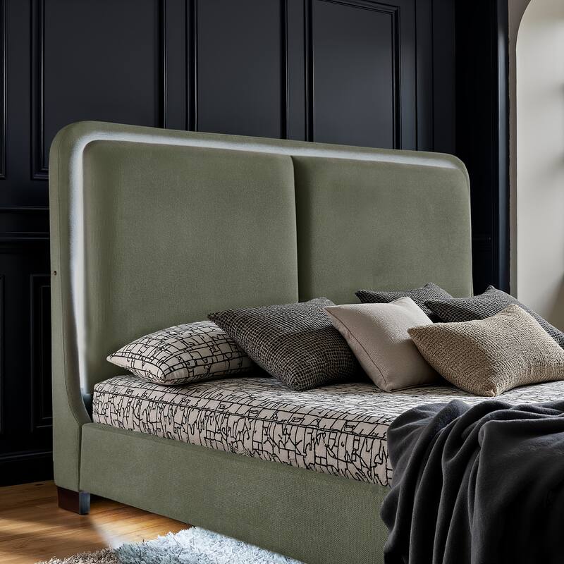 Noe Fabric Upholstered LED Platform Bed by iNSPIRE Q Modern