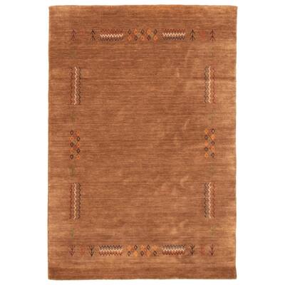 ECARPETGALLERY Hand Loomed Kashkuli Gabbeh Brown Wool Rug - 4'0 x 6'0