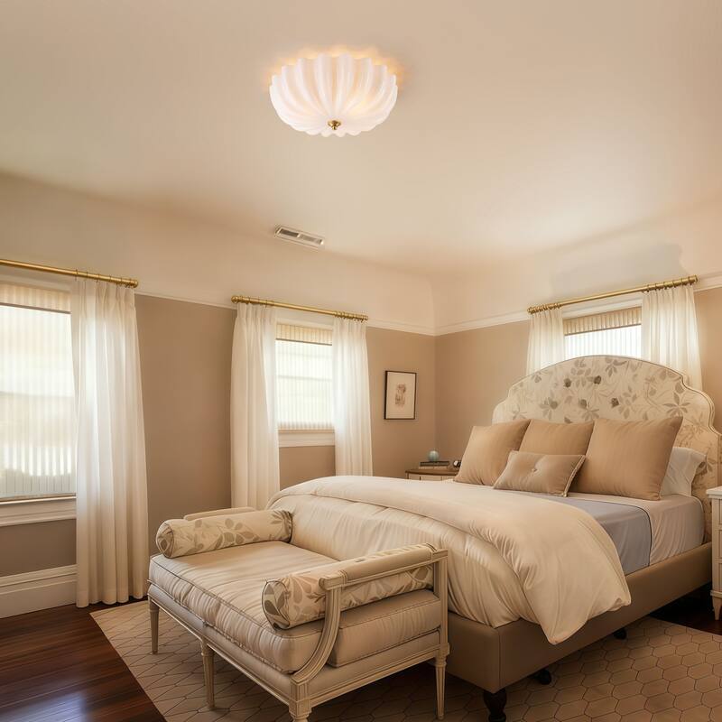 Starsky 3-Light 15.74in.W Opal Glass Flush Mount