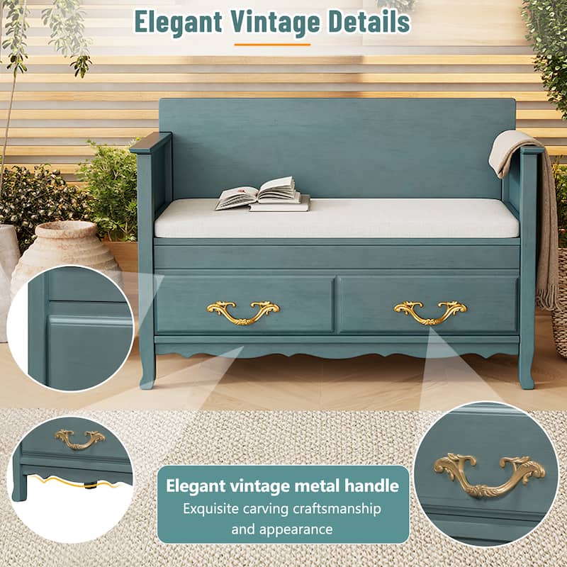 Shoe Bench with Removable Cushion