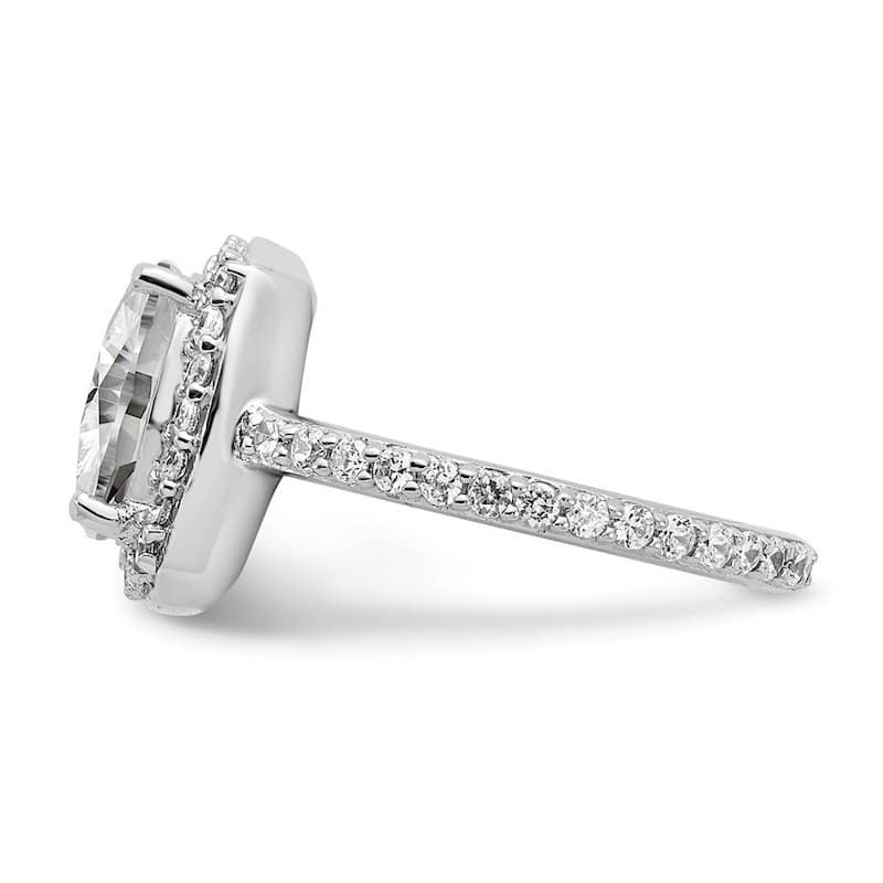 Curata 925 Sterling Silver Rose cut CZ Cubic Zirconia Simulated Diamond Square Ring