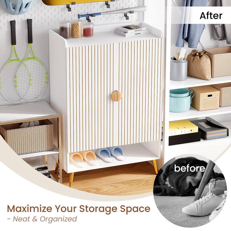SUNBURY Modern 5-Tier Shoe Storage Cabinet,20 Pairs Shoe Rack with Adjustable Shelves for Entryway, Hallway