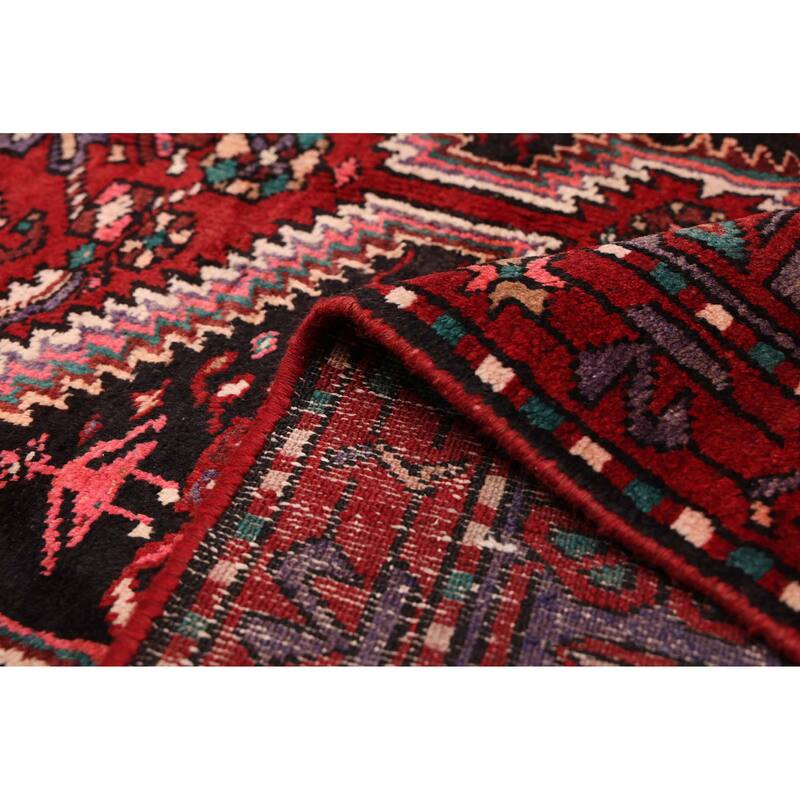 ECARPETGALLERY Hand-knotted Anadol Black, Red Wool Rug - 4'4 x 9'3