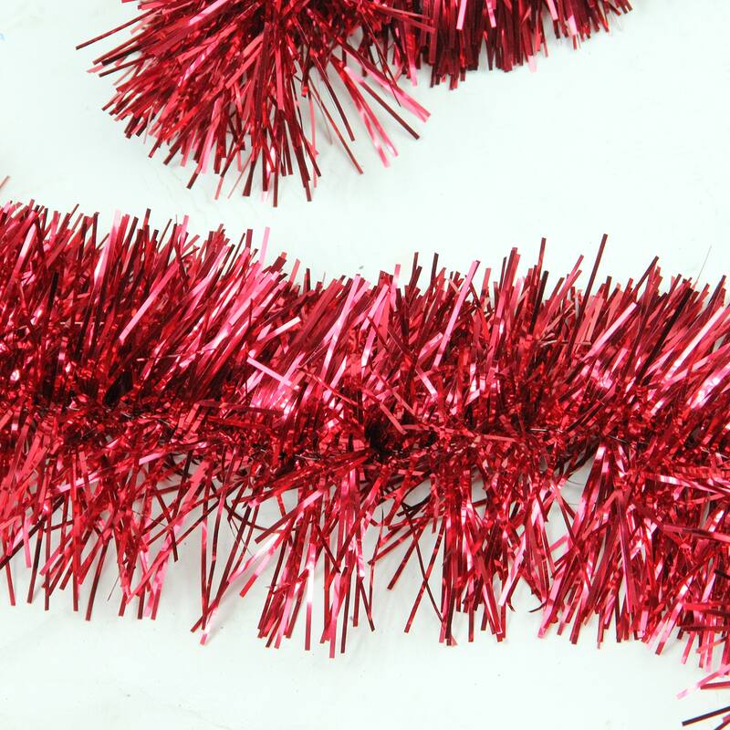 50' Traditional Shiny 6 Ply Christmas Foil Tinsel Garland - Unlit