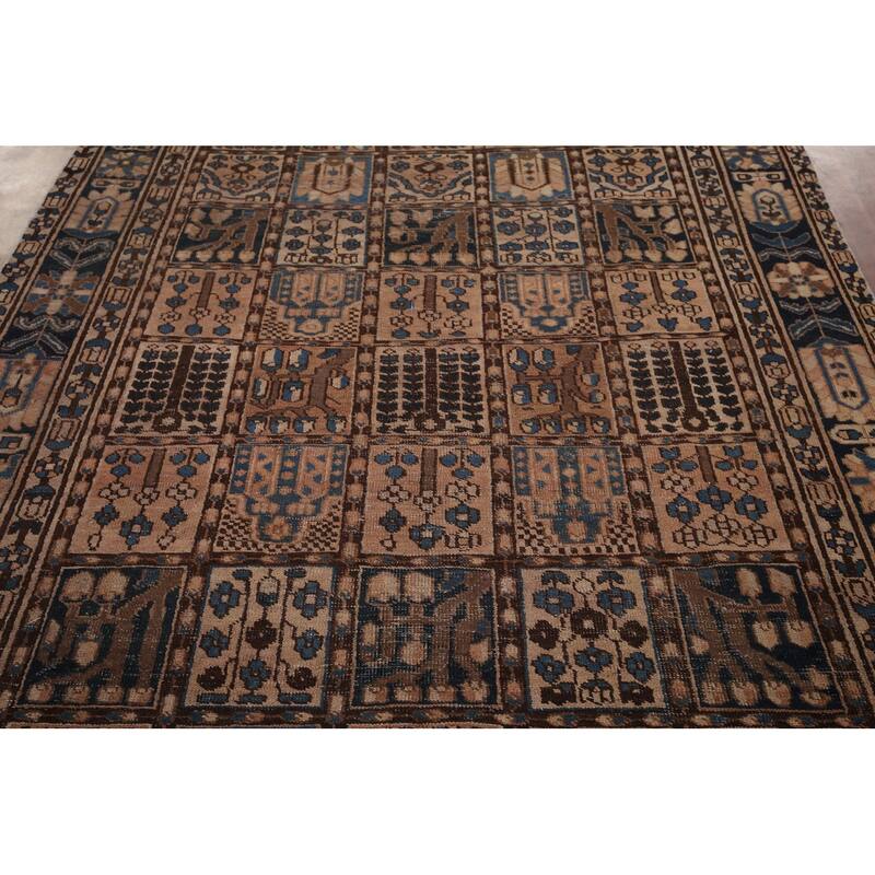 Garden Design Bakhtiari Persian Antique Area Rug Handmade Wool Carpet - 6'8" x 9'10"