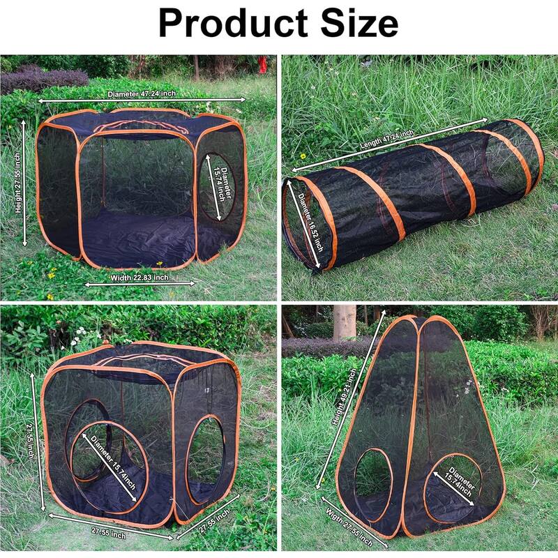 ColourTreeUSA Portable Pet Outdoor Cat Playpen Collapsible Tent Tunnel Compound House