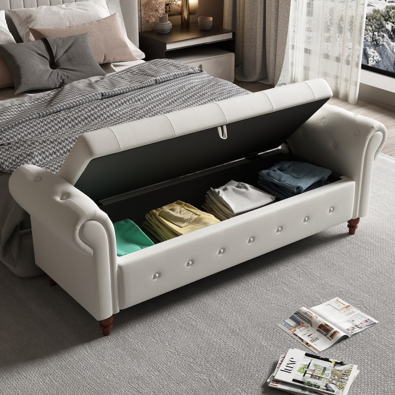 63" Upholstery Storage Bench