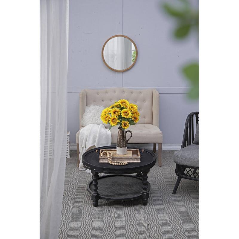 10.2 x 11 x 18.9"H Artificial Yellow Sunflower BushX9,4 Pack