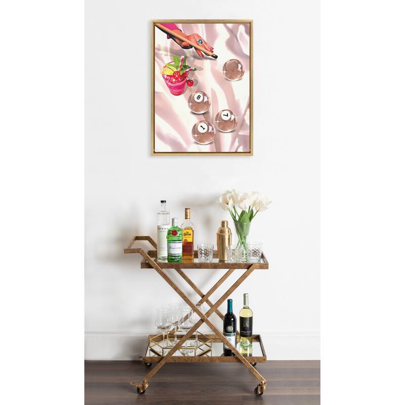Kate and Laurel Sylvie Game Night Billiards Framed Canvas by Honey Island Studio