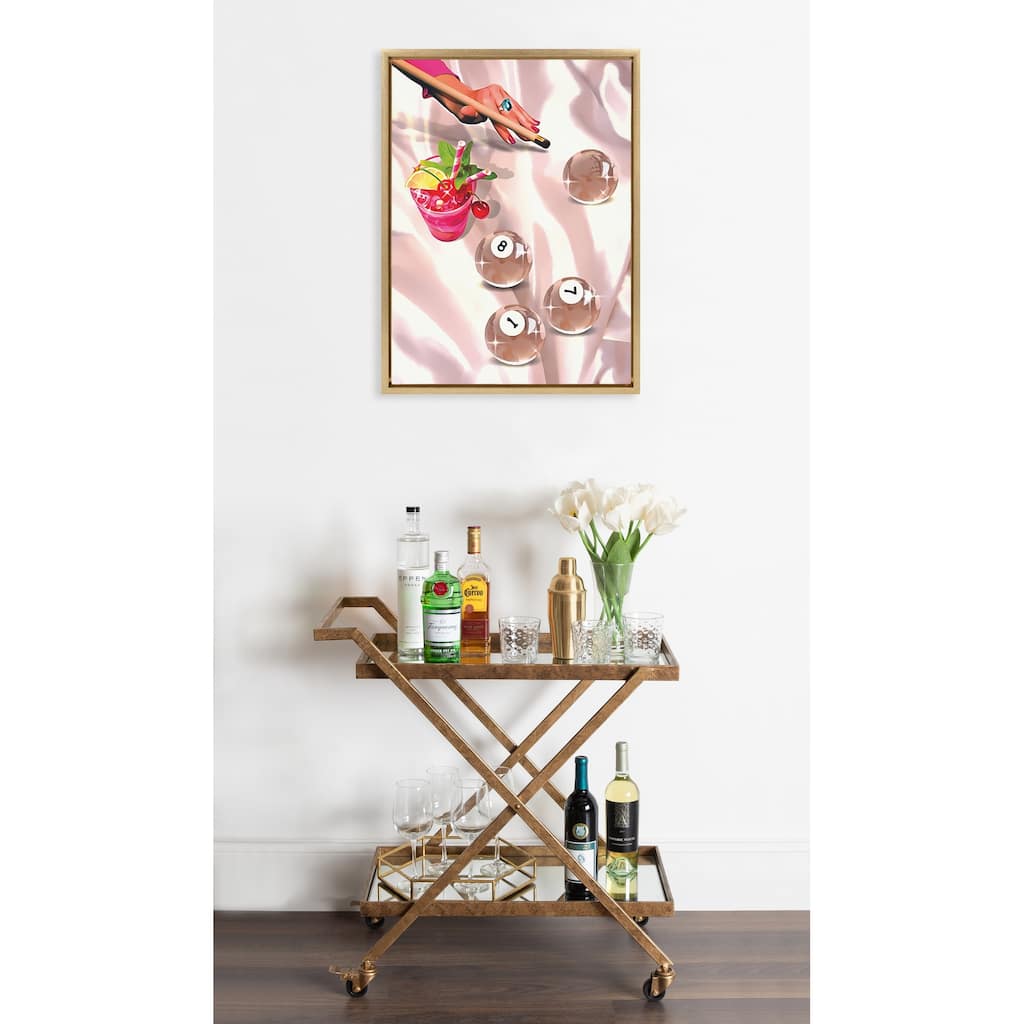 Kate and Laurel Sylvie Game Night Billiards Framed Canvas by Honey Island Studio