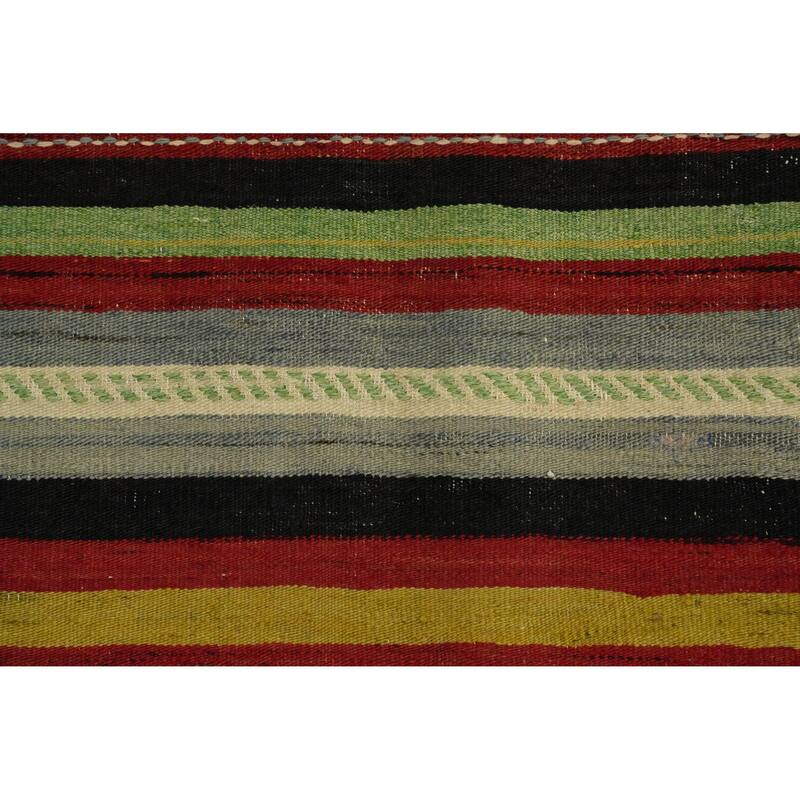 Hand Woven Oriental 100% Wool Carpet Southwestern Tribal Multi-Colored Kilim Area Rug - 8' 2'' X 5' 0''