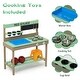 preview thumbnail 5 of 4, Kids Play Kitchen, Wood Mud Kitchen with Water Play Set and Cooking Toys for Outdoor, Gift for 3-8