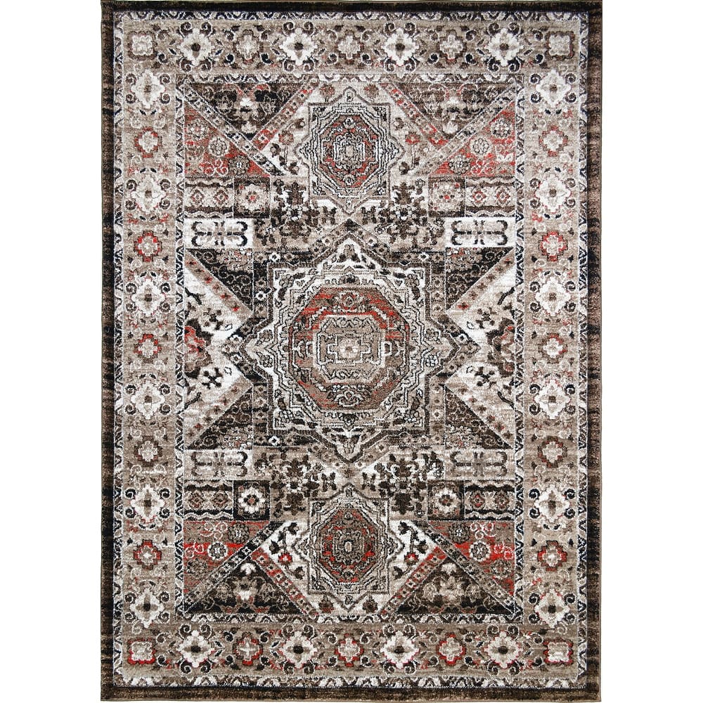 Tacoma Kershaw Brown Traditional Area Rug