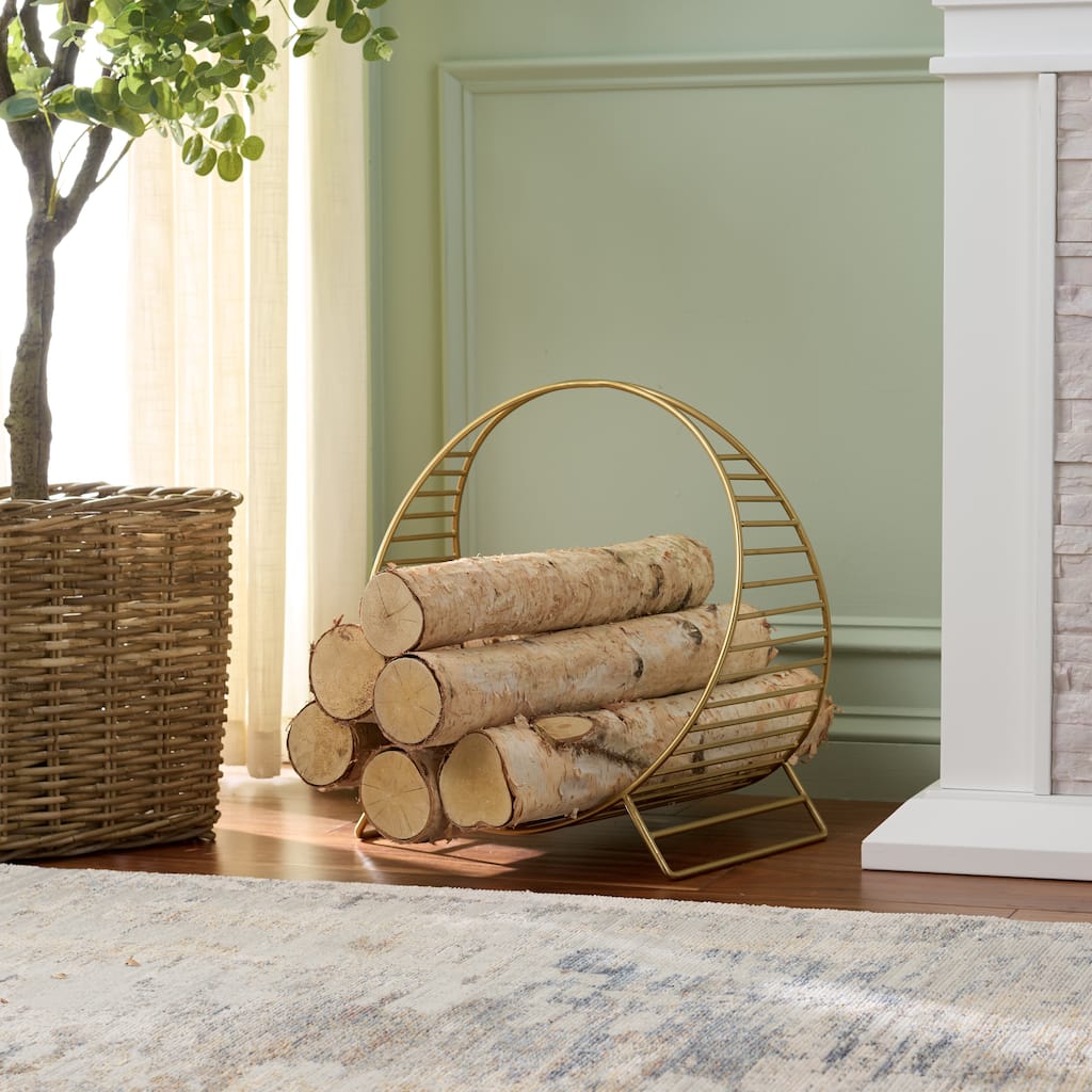 SEI Furniture Torryann Metal Log Holder - 18"W x 12"D x 18"H