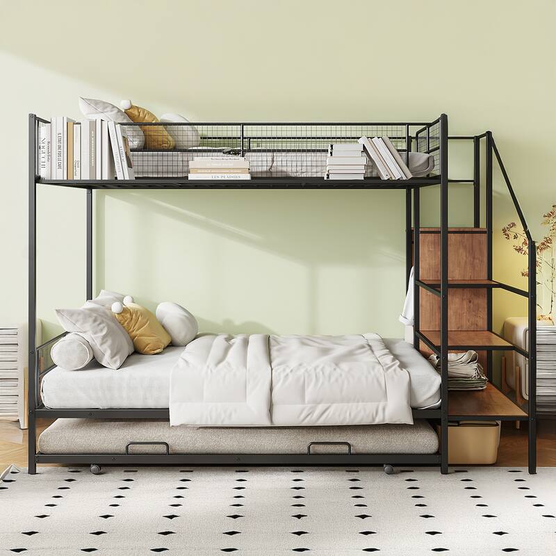 Twin Over Full Metal Bunk Bed - Black